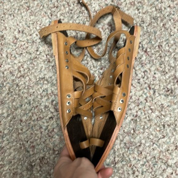 Free people leather ankle wrap thongs - Picture 5 of 7